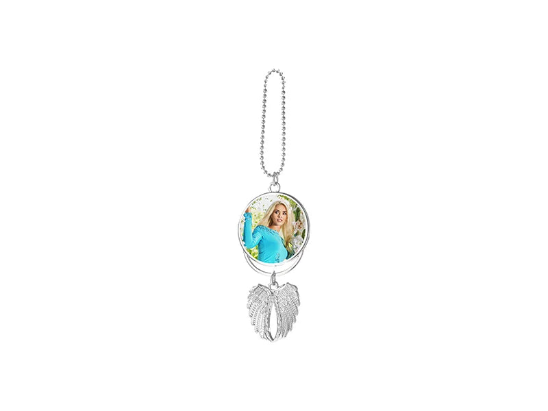 Sublimation Angel wings Car Hanger Ornament (Two-Side Printable, Silver)