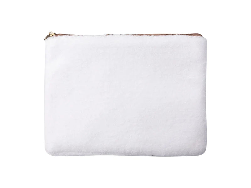 Sublimation Blended Plush Pencil/ Makeup Case(White /Green)