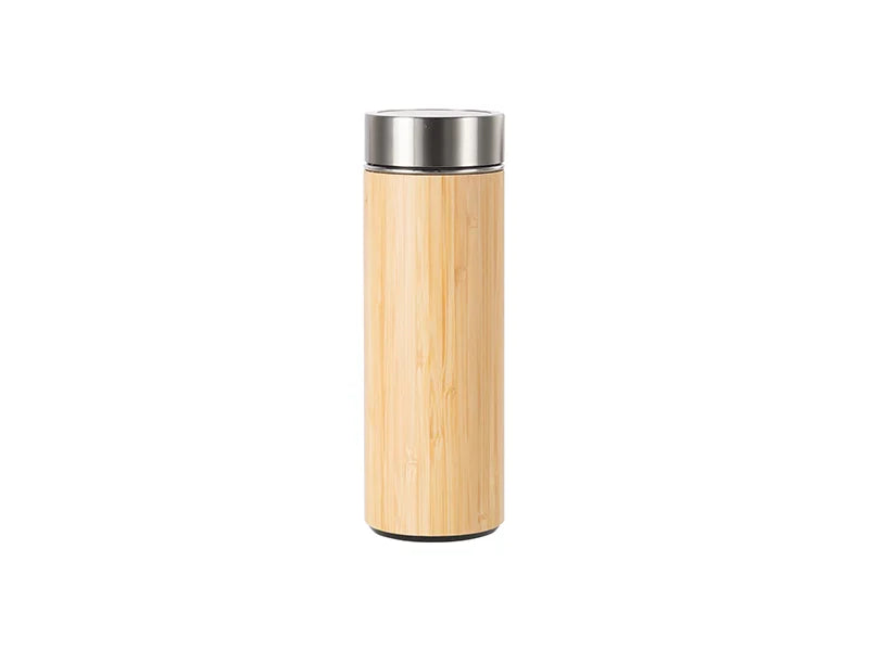 420ml/14oz Bamboo Flask Thermal Cup with Plastic Base