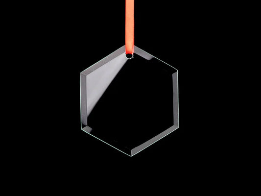 3inch Engraved Glass Ornament (Hexagon)