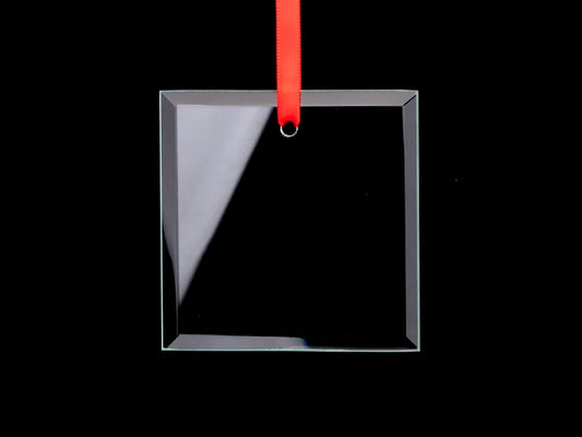 3inch Engraved Glass Ornament (Square)