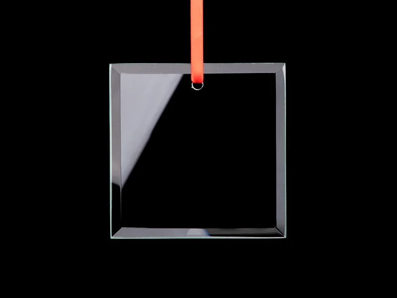 3.5inch Engraved Glass Ornament (Square)