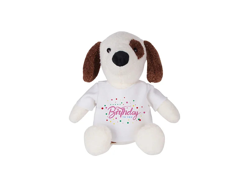 Sublimation 22cm Plush Dog w/ Shirt (Brown Ear)