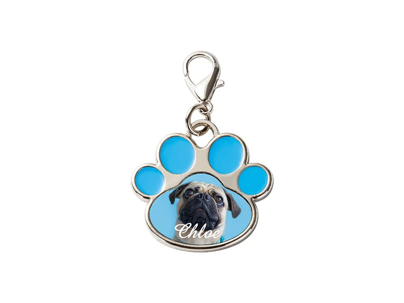 Sublimation Dog Tag Blanks (Blue Footprint, 3.3*3.5cm)