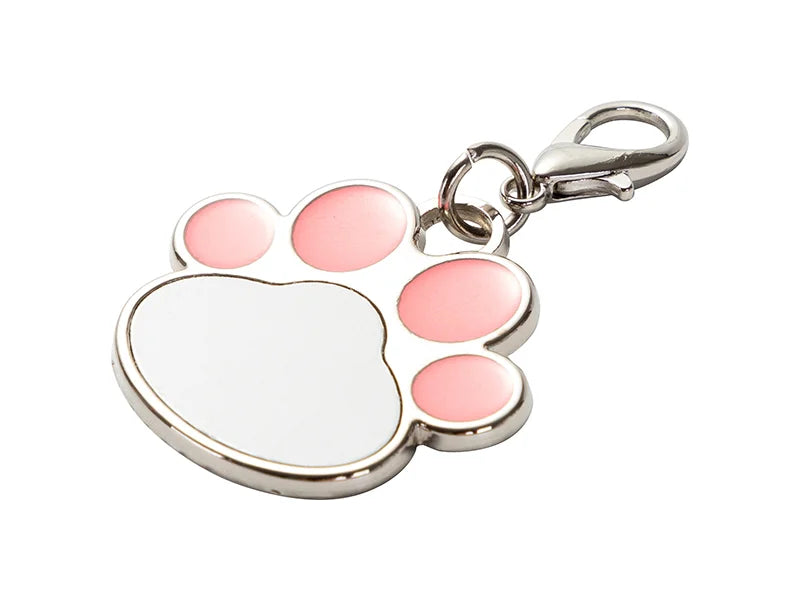 Sublimation Dog Tag Blanks (Pink Footprint, 3.3*3.5cm)