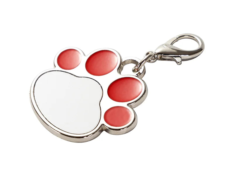 Sublimation Dog Tag Blanks (Red Footprint, 3.3*3.5cm)