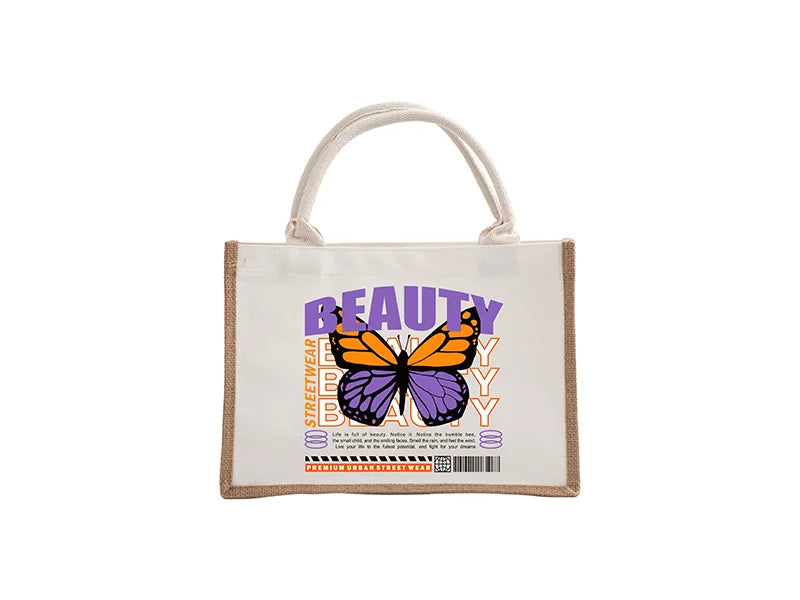 DTF Printable Blank Linen Tote Bag with Bleached Canvas