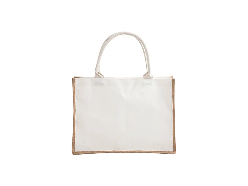DTF Printable Blank Linen Tote Bag with Bleached Canvas