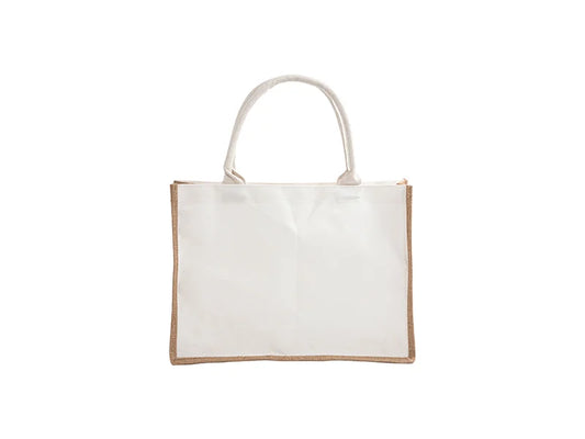 DTF Printable Blank Linen Tote Bag with Bleached Canvas