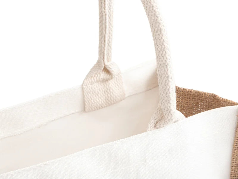 DTF Printable Blank Linen Tote Bag with Bleached Canvas