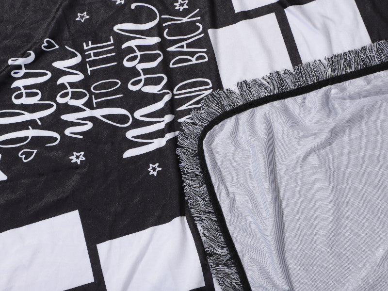 Sublimation Blanks 14 Panel Plush Throw Blanket w/ Moon (100*150cm/40inchx60inch)