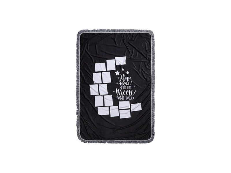 Sublimation Blanks 14 Panel Plush Throw Blanket w/ Moon (100*150cm/40inchx60inch)