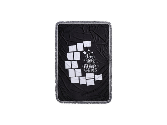 Sublimation Blanks 14 Panel Plush Throw Blanket w/ Moon (100*150cm/40inchx60inch)