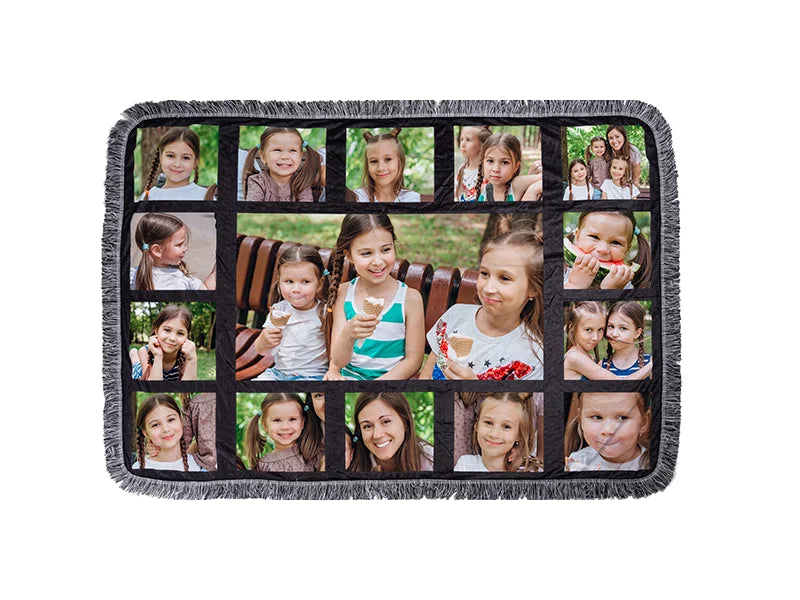 Sublimation 15 Panel Plush Throw Blanket (100*150cm/39.4inchx59inch)