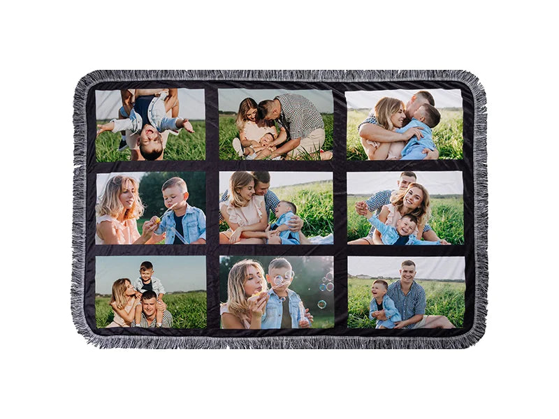 Sublimation 9 Panel Plush Throw Blanket (100*150cm/39.4inchx59inch)
