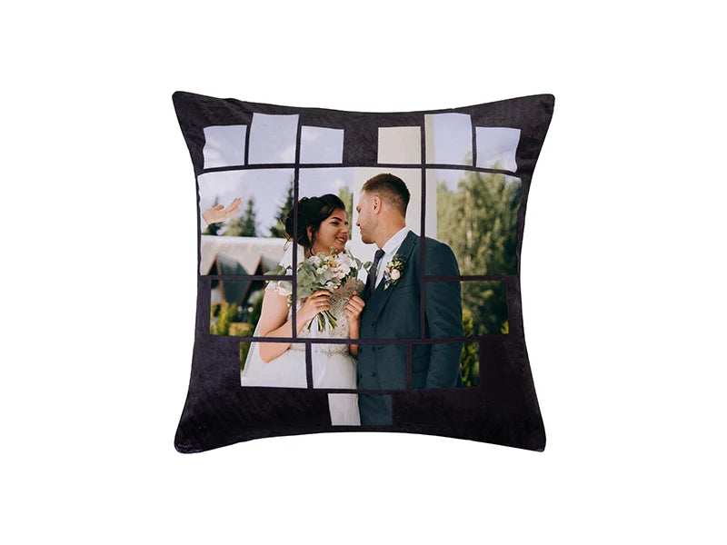 Sublimation 15 Panel Plush Pillow Cover (Heart-Shape, 40*40cm/15.75inchx15.75inch)