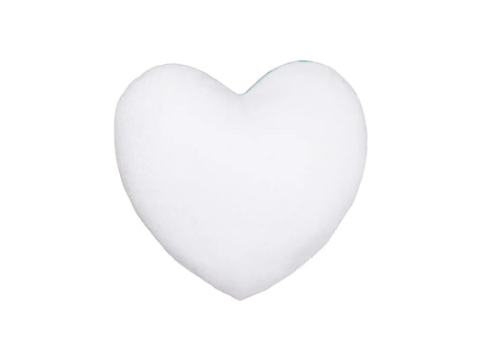 Sublimation Heart Shaped Blended Plush Pillow Cover(White w/ White, 40*40cm)