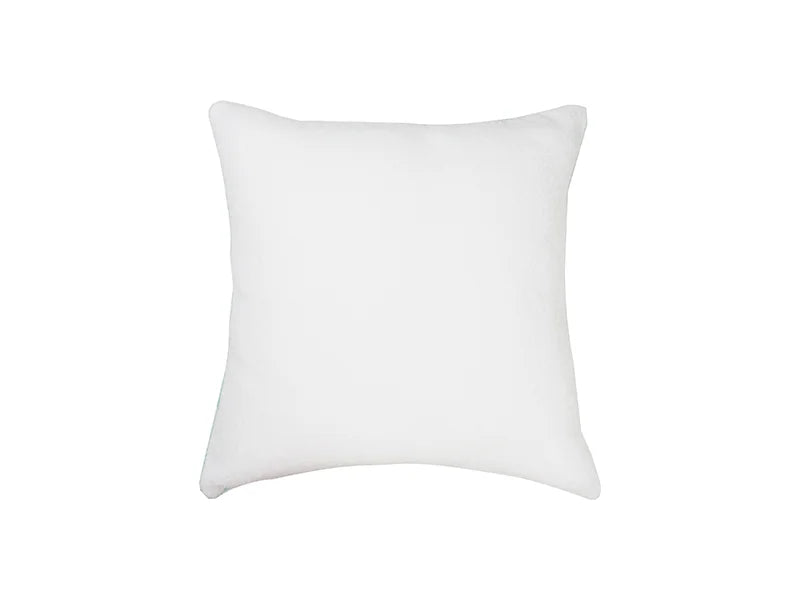 Sublimation Square Blended Plush Pillow Cover (White w/ Light Blue, 40*40cm)