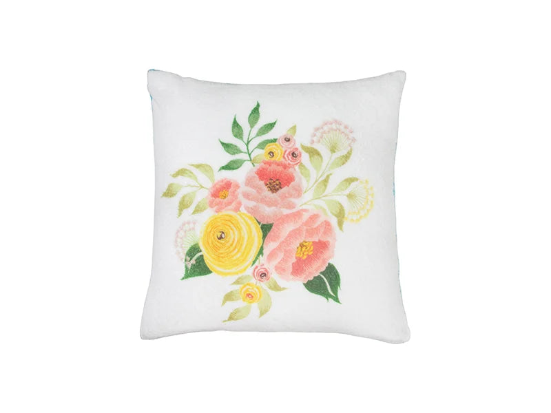 Sublimation Square Blended Plush Pillow Cover (White w/ White, 40*40cm)