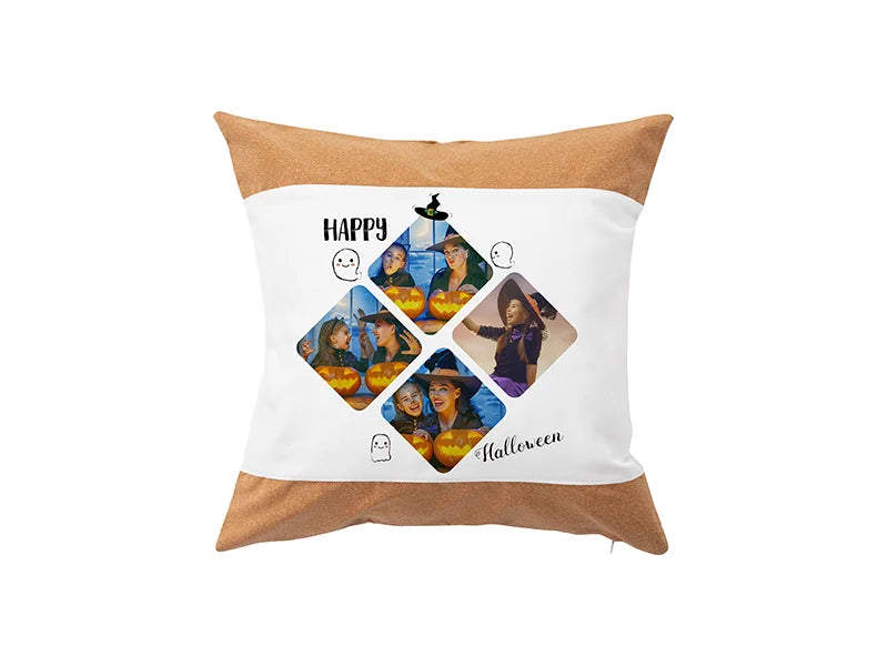Sublimation Blanks Canvas Stitching Cork Pillow case (Upper and Lower Cork Stitching)