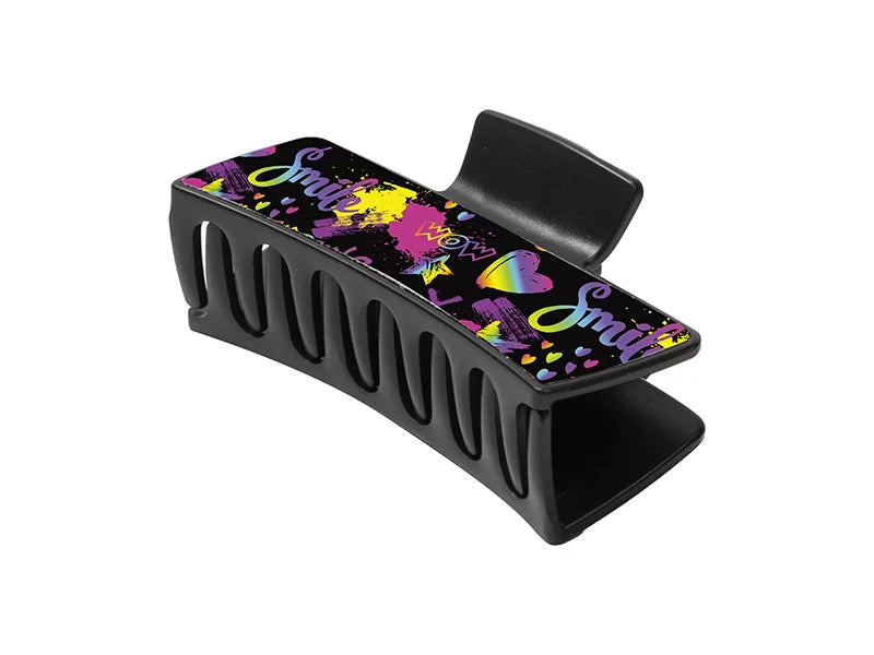 Sublimation Blanks Adult Ponytail Clip w/ Insert(Black,5.4*10.5*4.2cm)