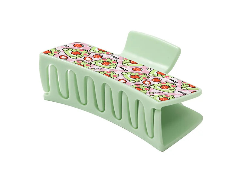 Sublimation Blanks Adult Ponytail Clip w/ Insert(Green,5.4*10.5*4.2cm)