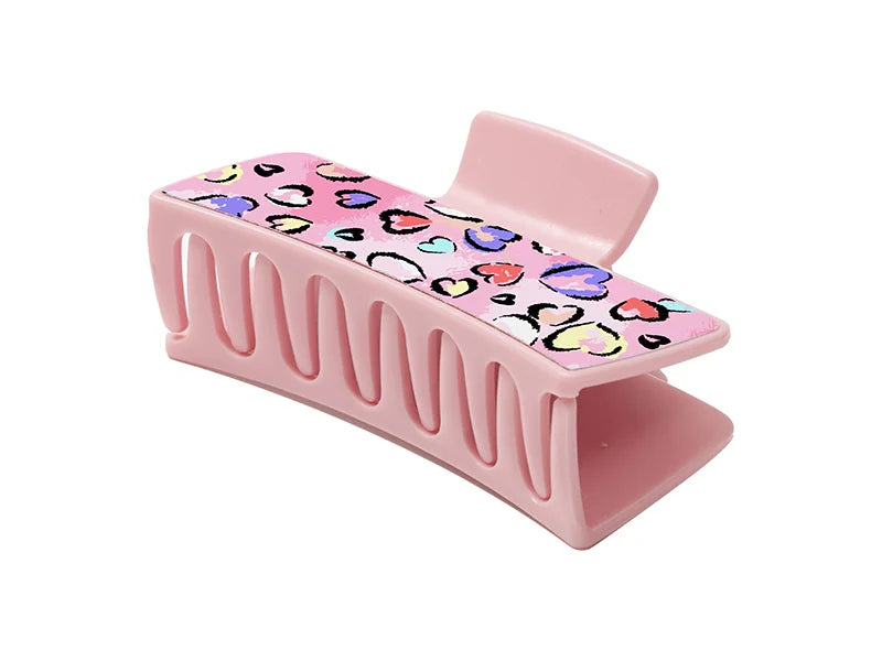 Sublimation Blanks Adult Ponytail Clip w/ Insert(Pink,5.4*10.5*4.2cm)