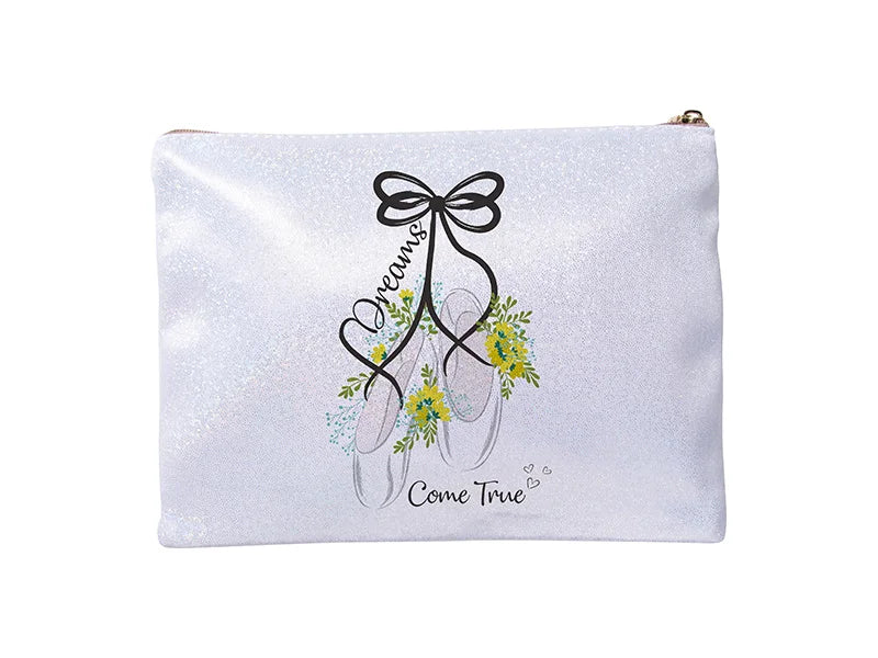 Sublimation White Glitter Pencil/Makeup Case(16.5*23cm)