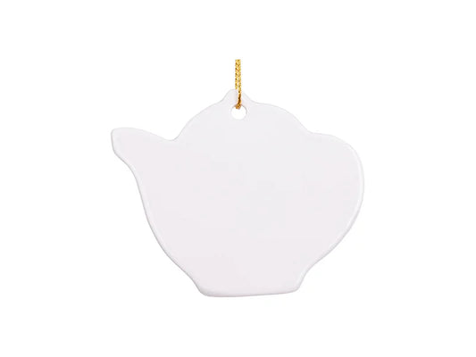 Sublimation 3inch Teapot-shape Ceramic Ornament