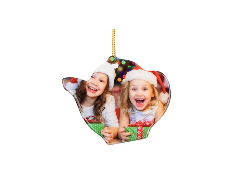 Sublimation 3inch Teapot-shape Ceramic Ornament