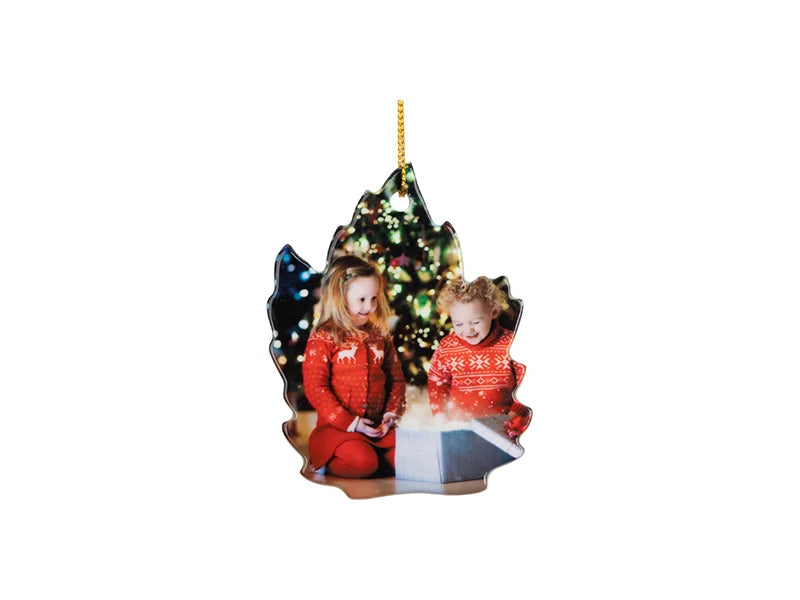 Sublimation 3inch Maple leaf shape Ceramic Ornament