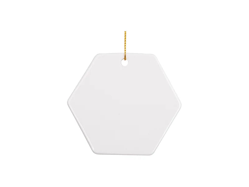 Sublimation 3inch Hexagon Ceramic Ornament