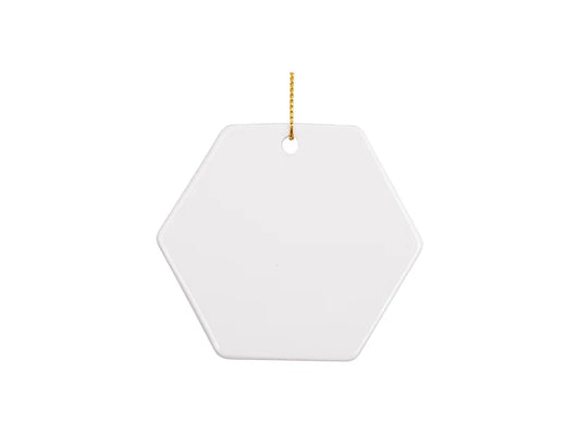 Sublimation 3inch Hexagon Ceramic Ornament