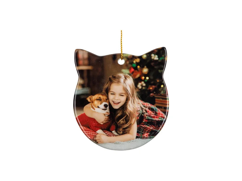 Sublimation 3inch Cat Ceramic Ornament