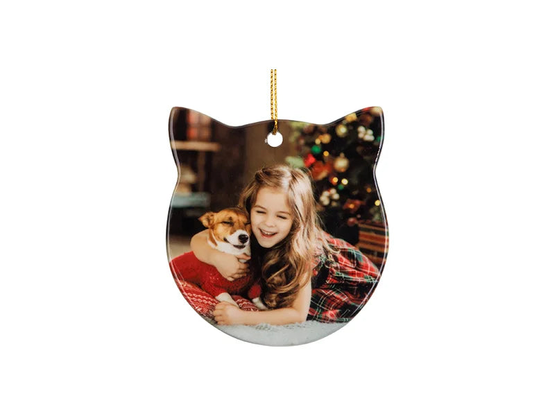 Sublimation 3inch Cat Ceramic Ornament