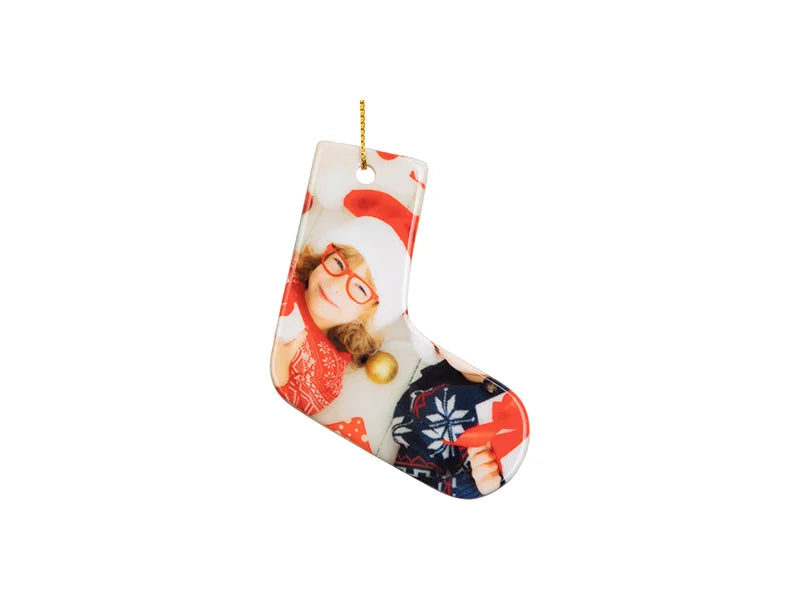 Sublimation 3inch Stocking Ceramic Ornament