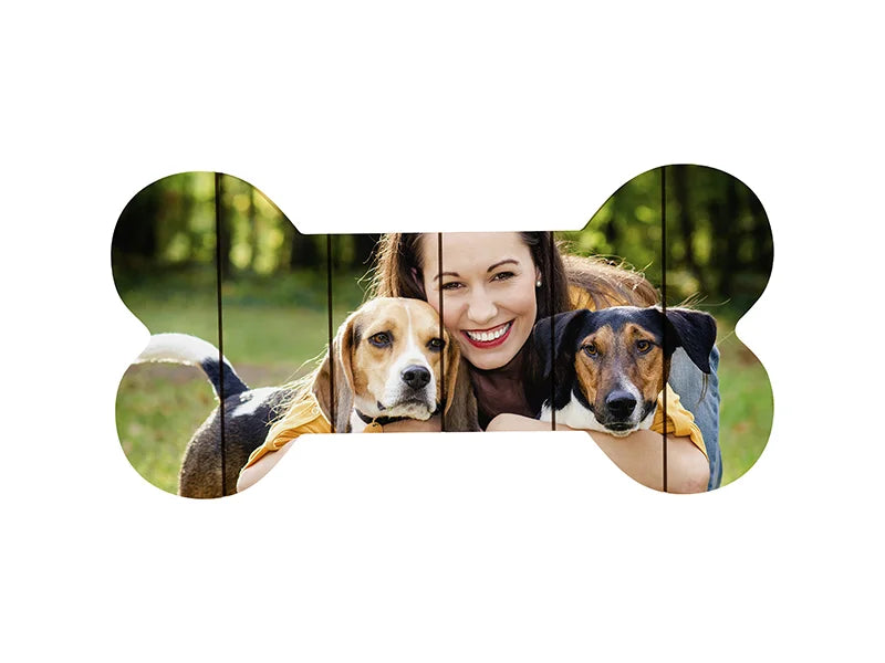 Sublimation Blanks Bone Shaped MDF Sign w/ Stripes (25.4*12.7*1.5cm)