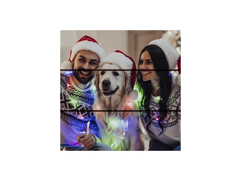 Sublimation Blanks Square MDF Sign w/ Stripes (15*15*1.5cm)