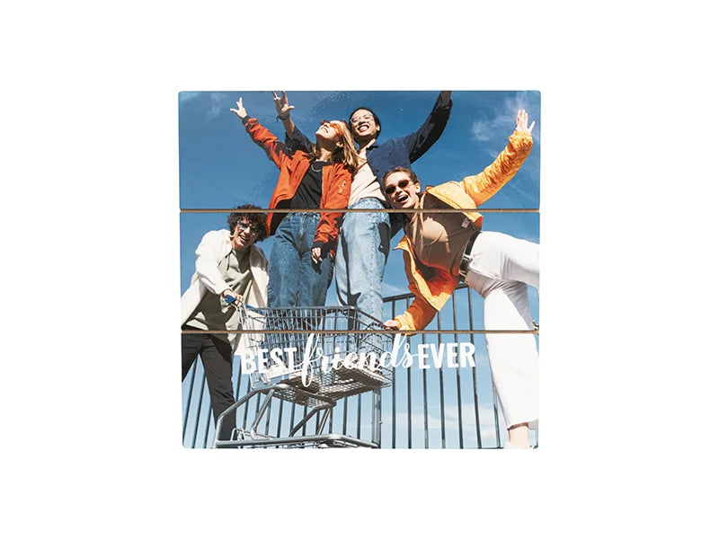 Sublimation Blanks Square MDF Sign w/ Stripes (20*20*1.5cm)