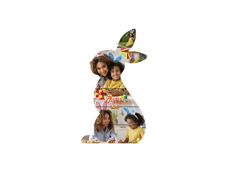 Sublimation Blanks Rabbit Shaped MDF Sign w/ Stripes (21*38*1.5cm)