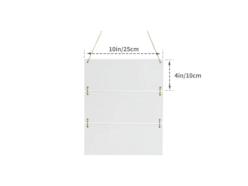 Sublimation Blanks 3 Pieces Hardboard Hanging Wall Signs (Rectangle)