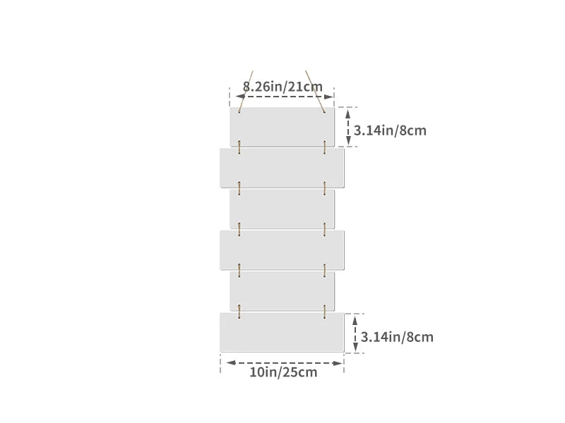Sublimation Blanks 6 Pieces Hardboard Hanging Wall Signs (Rectangle)