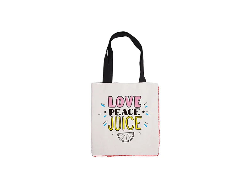 Sublimation Sequin Double Layer Tote Bag (Red/White)