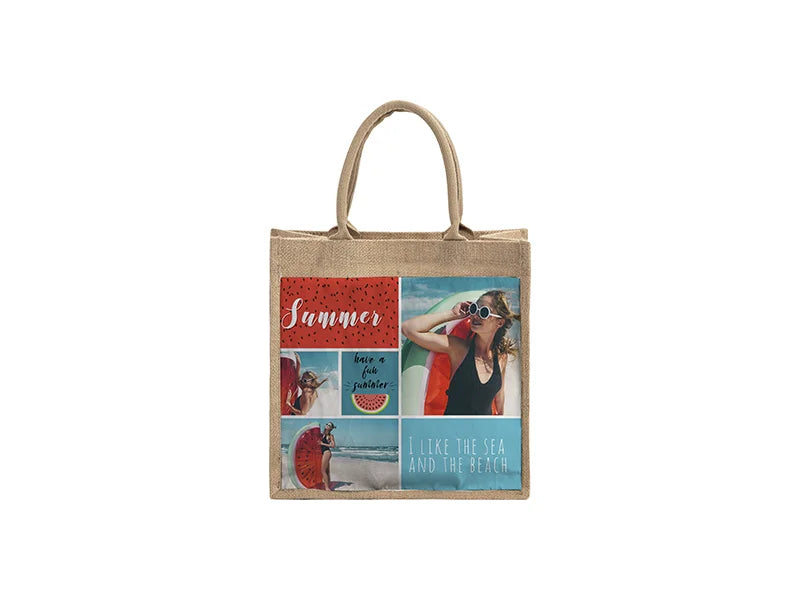 Sublimation Blanks Jute Tote bag(30*30*19cm)