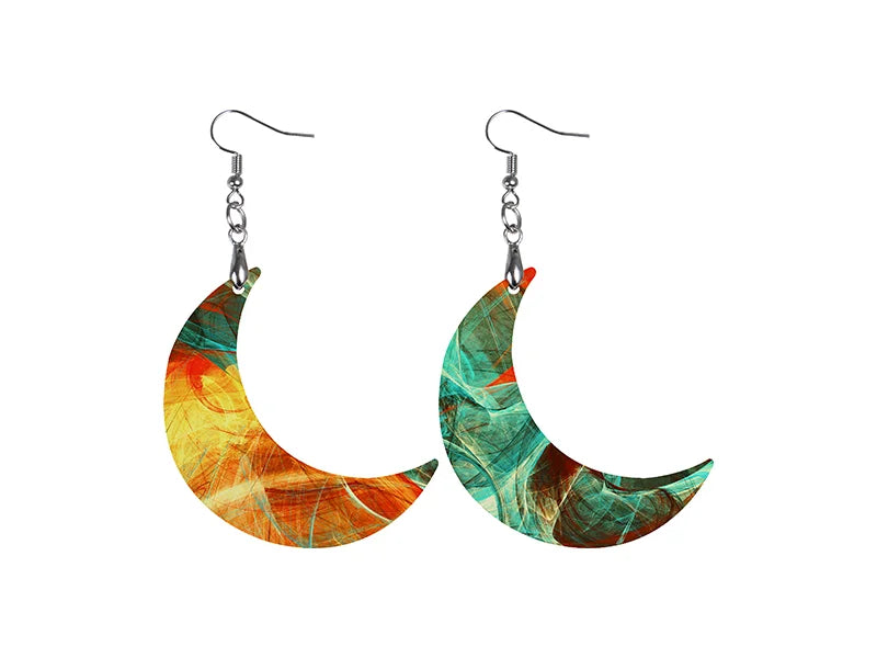 Sublimation Hardboard Earring (Moon Shape)