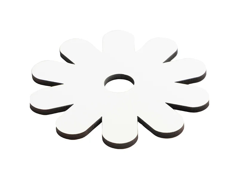 Sublimation Blanks Hardboard Name Tag (8.1*8.1*0.3cm,Chrysanthemum Shape)