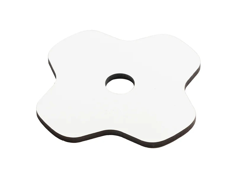 Sublimation Blanks Hardboard Name Tag (8.1*8.1*0.3cm,Lucky Clover Shape)