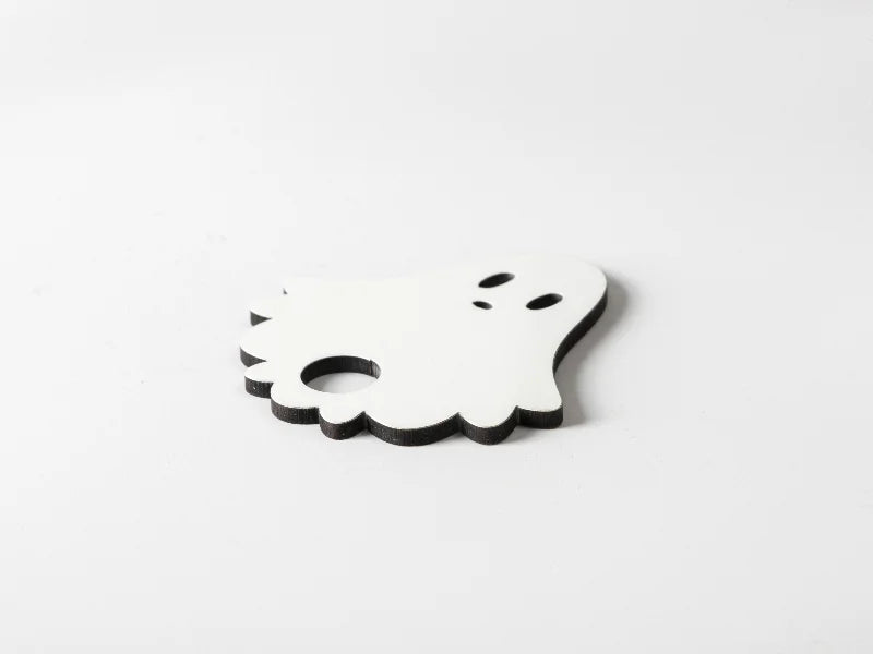 Sublimation Blanks Hardboard Name Tag (6.5*6.5*0.3cm,Halloween Ghost Shape)