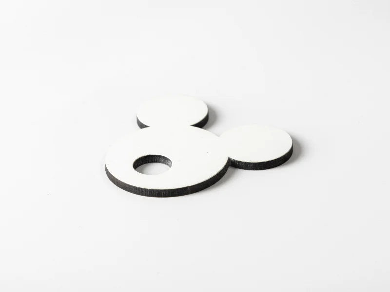 Sublimation Blanks Hardboard Name Tag (5.5*6*0.3cm,Mickey Shape)