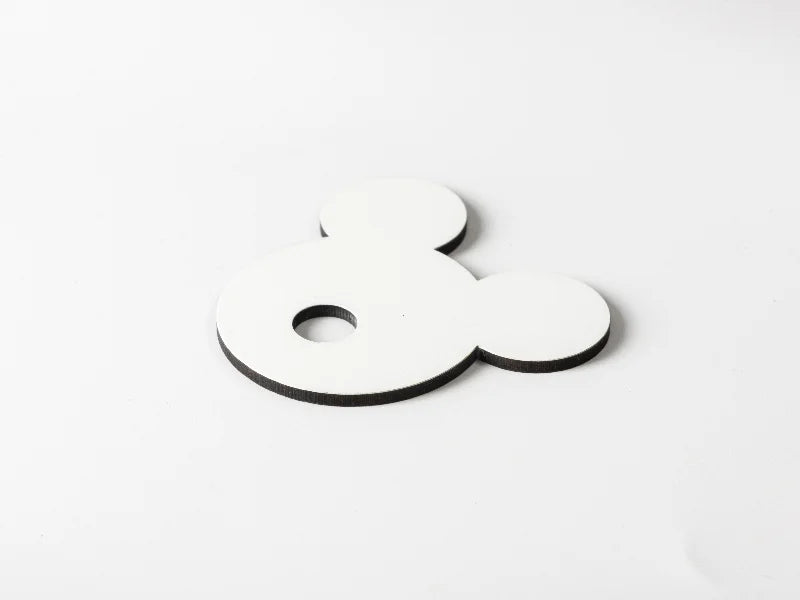 Sublimation Blanks Hardboard Name Tag (7*7.3*0.3cm,Mickey Shape)